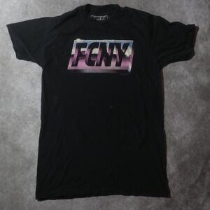 Flight Club FCNY Graphic T-Shirt Women Medium Black Good Streetwear NYC Logo